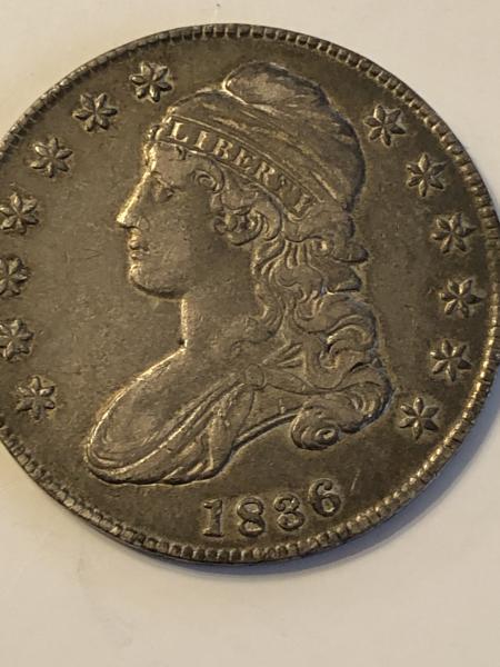 1836 50 cent piece.