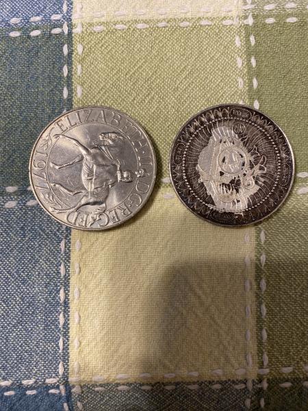 Old coins from grandmother, silver dollars and half&hellip;