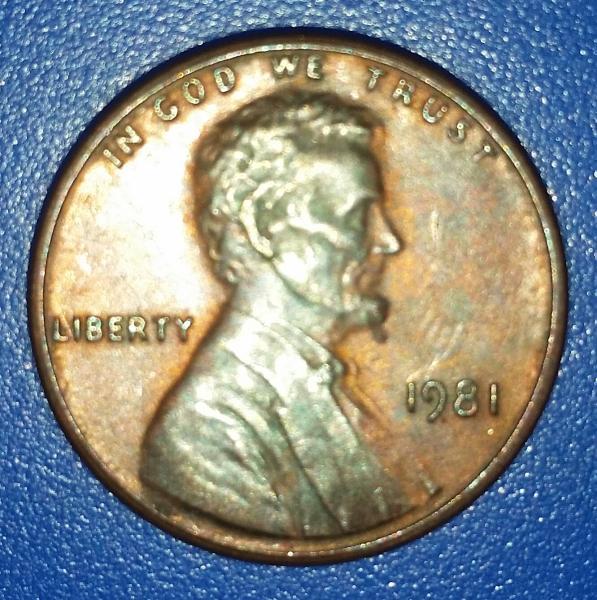 1981 Lincoln cent rare error. Lincoln's chin...