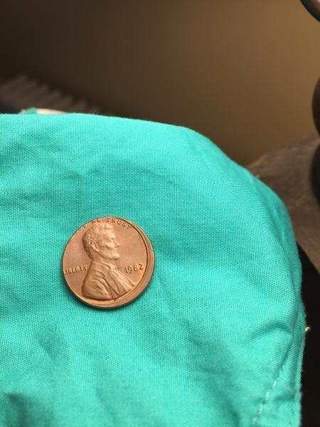 Front of 1982 penny with extra rim and&hellip;