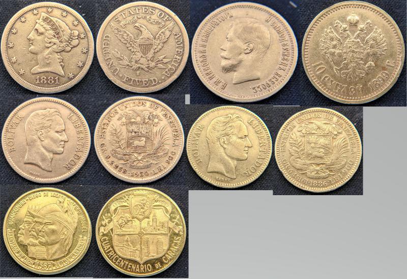 1881 US Five Dollar coin, 1899 Russian coin,&hellip;