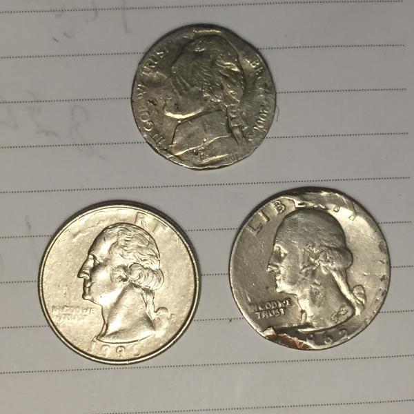 One quarter no lettering The other two mint&hellip;