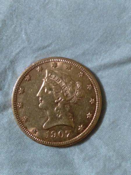 1907-S $10 Liberty Head, Eagle on back