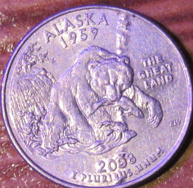 2008 Alaska quarter with a line of stars&hellip;