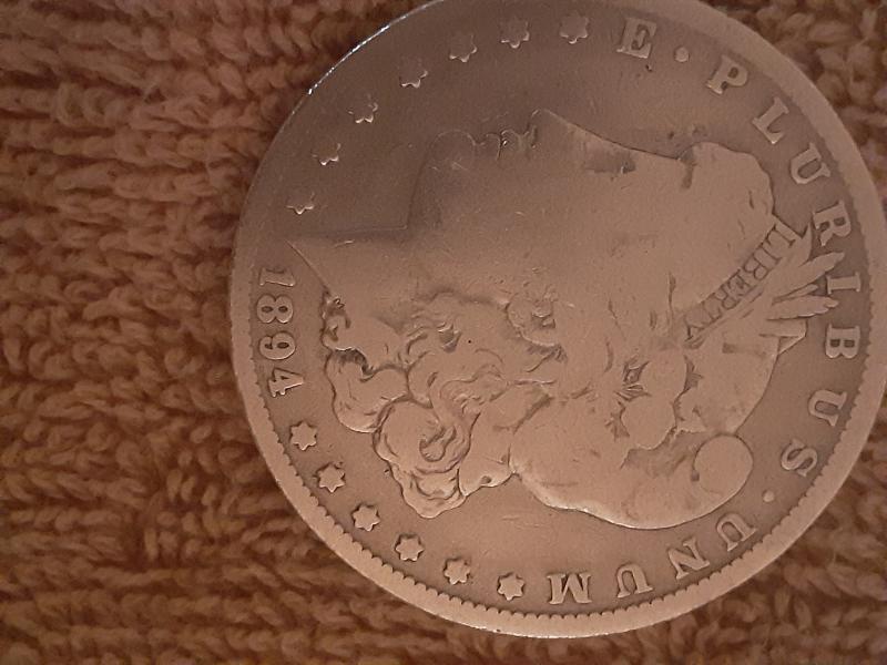 1894 0 Morgan silver dollar