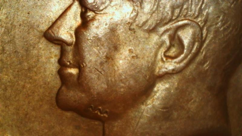 1968 half dollar, with unusual marks on upper&hellip;