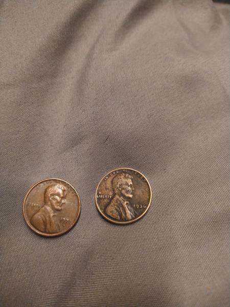 1936 wheat penny black in color no mint…