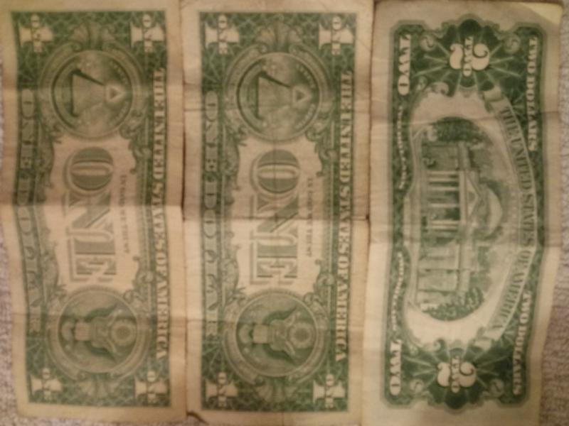 1953 $2 red seal note 1957 $1 blue…