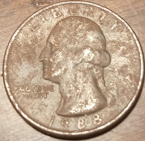 1988 No Mint Mark quarter missing "I" from&hellip;
