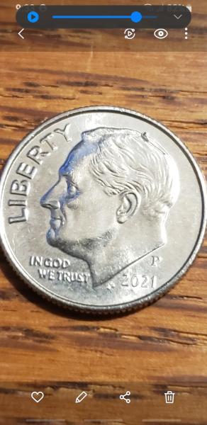 This Roosevelt dime looks like Roosevelt has a&hellip;