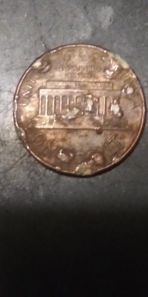 1980? Lincoln penny with many melt marks from&hellip;