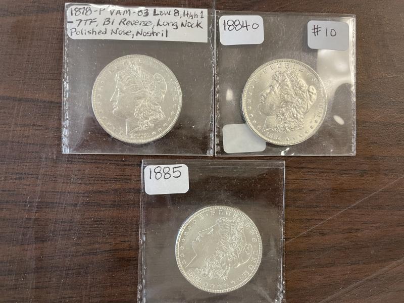 Lot of 18 Morgan Silver Dollars. Different mints.&hellip;