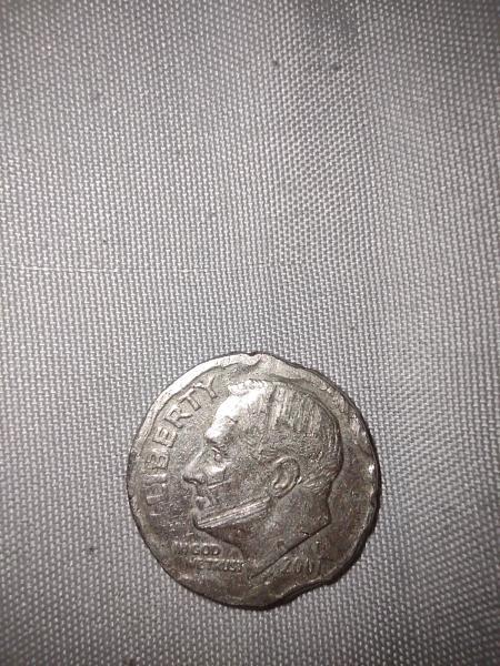 2001 P Roosevelt dime on reverse side of&hellip;