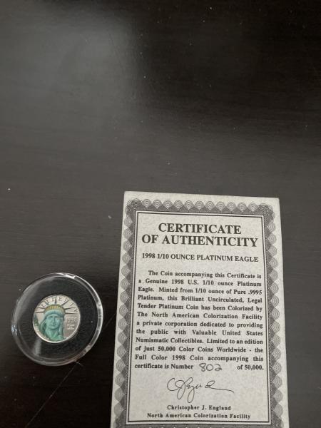 1998 1/10 ounce platinum