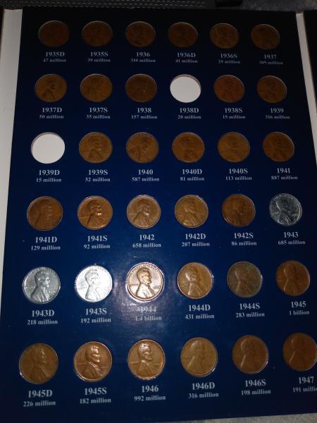 Almost complete set of wheat cents 1909 to&hellip;