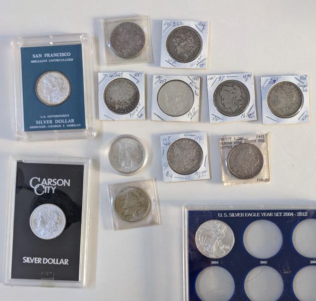 Morgan silver dollars, 1881-1921 Liberty silver dollars, 1922,…