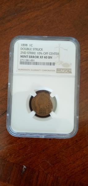 1898 double struck,second strike ten percent off center,&hellip;