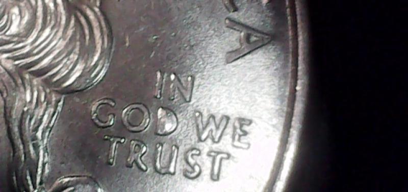 1999 Pennsylvania state quarter the "D" in GOD&hellip;