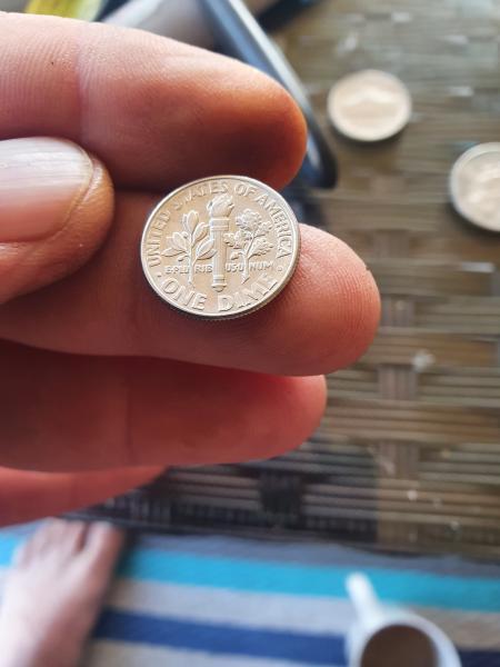 1999 D Dime Coin, with different DOTS on&hellip;