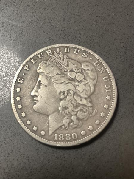 1880 E Pluribus unum silver dollar