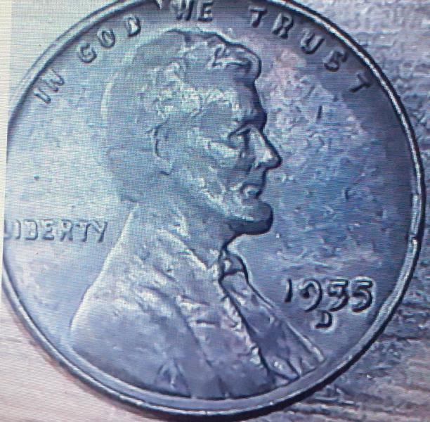 One cent 1955 D