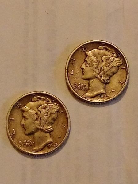 1942 mercury dimes. Have a pair. Maybe a&hellip;