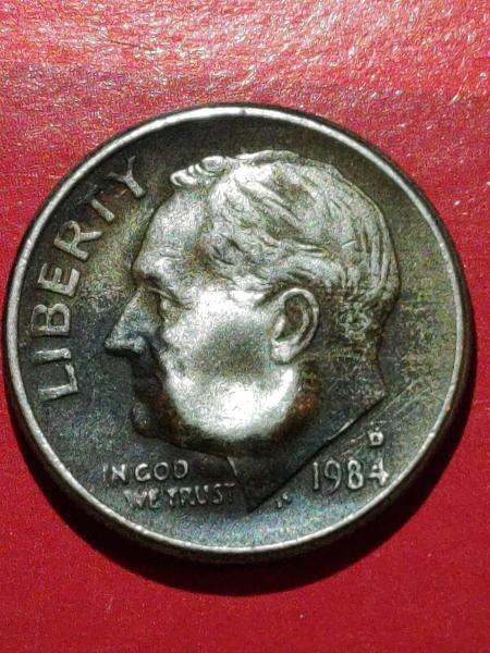 1984 D Dime with a die error on…
