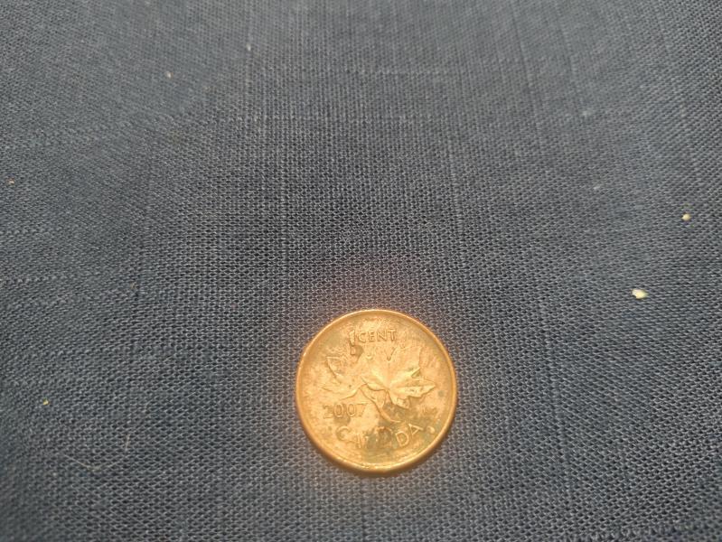 2007 Canadian penny with several die chips