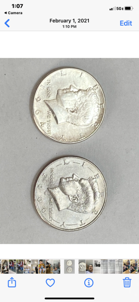 Year 2000 kennedy half dollar has lined between&hellip;