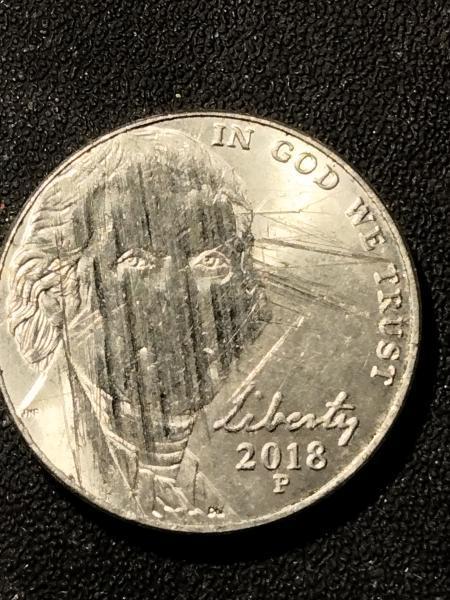 2018 Jefferson nickel without the face, it weighs&hellip;