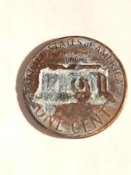 Doubling-date/mint mark. Small cuds/blisters(?) Slightly off-center strike/sides thicker&hellip;