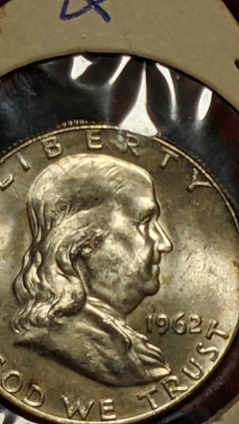 1962 Franklin Half dollar not graded uncirculated