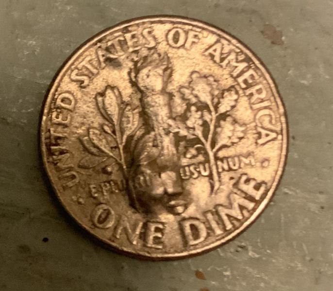 2004D dime with no marks on the face&hellip;