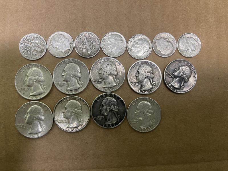 All silver coins with white penny and 1914&hellip;