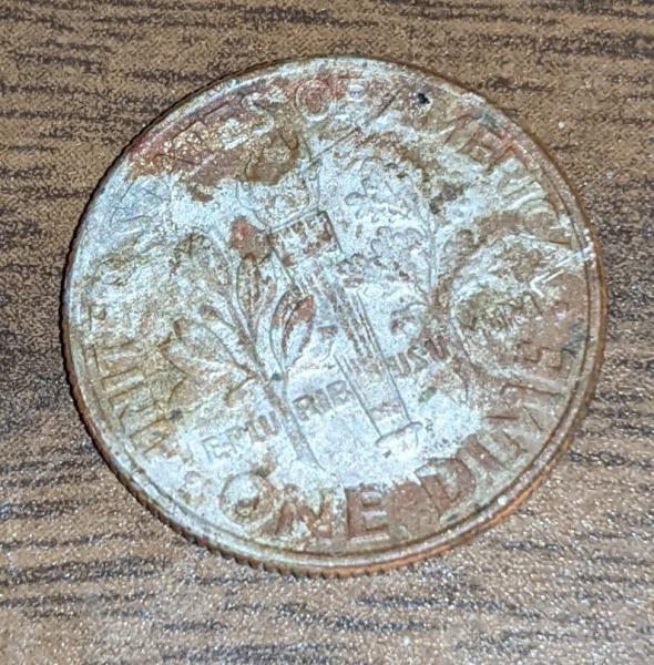 2005 D dime weird stamp on front, 2&hellip;