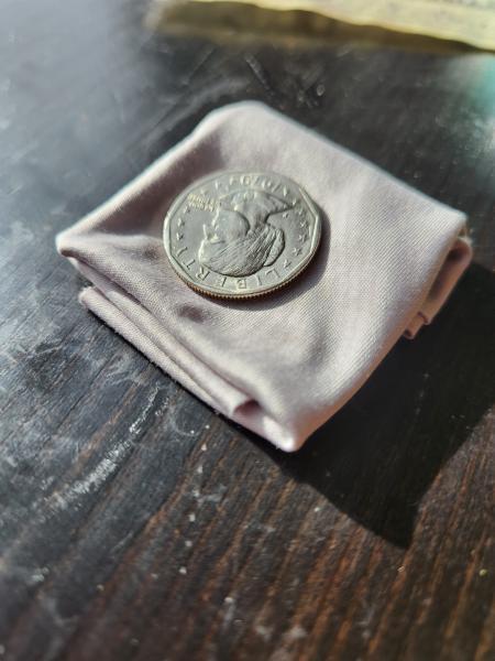 One dollar coin p marked R in face…