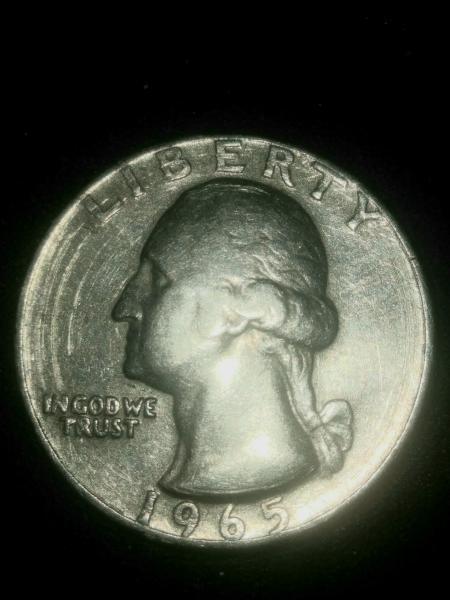 1965 quarter no mint mark, odd line cutting&hellip;