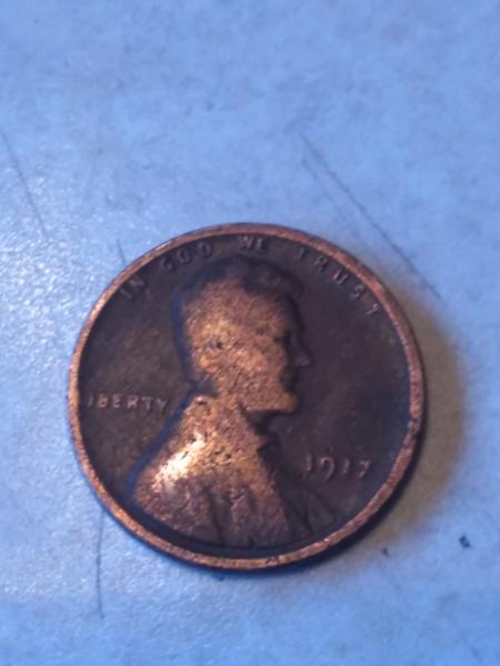 1917 Wheat Penny. No mint mark.