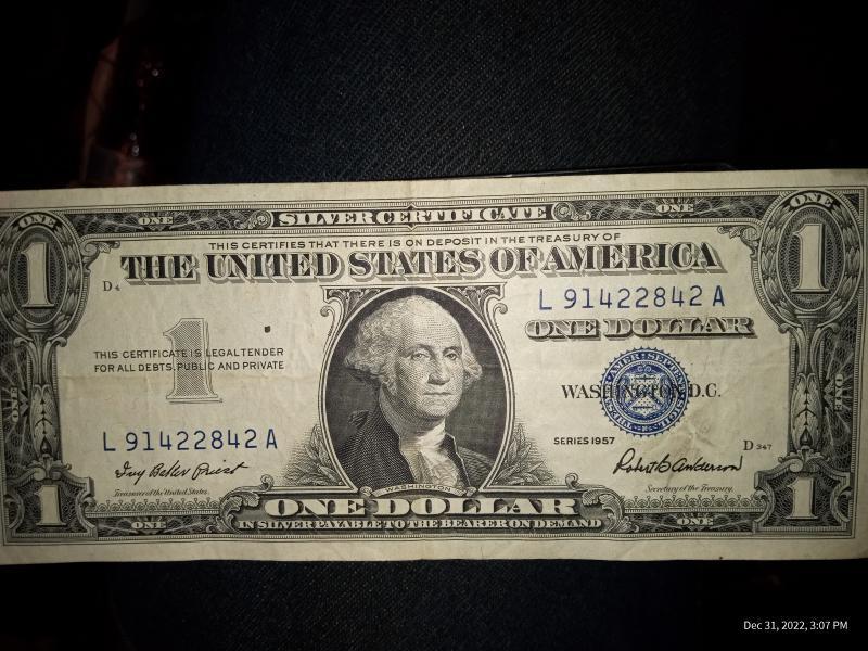 1957 d silver certificate