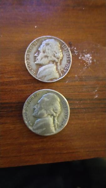 1942 and 1969 nickels
