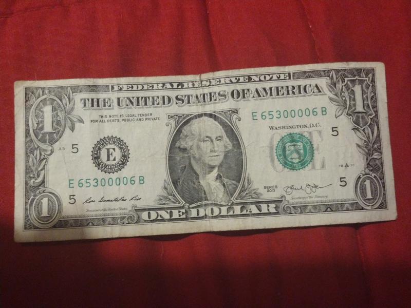 2013 Miscut dollar bill with quad zeros in&hellip;