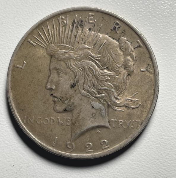1922, 1882 & 1883 silver dollars.