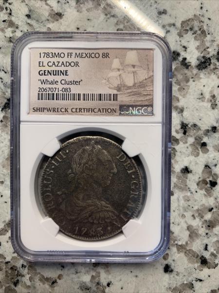 1783 8 Reales coin from the Whale Cluster&hellip;
