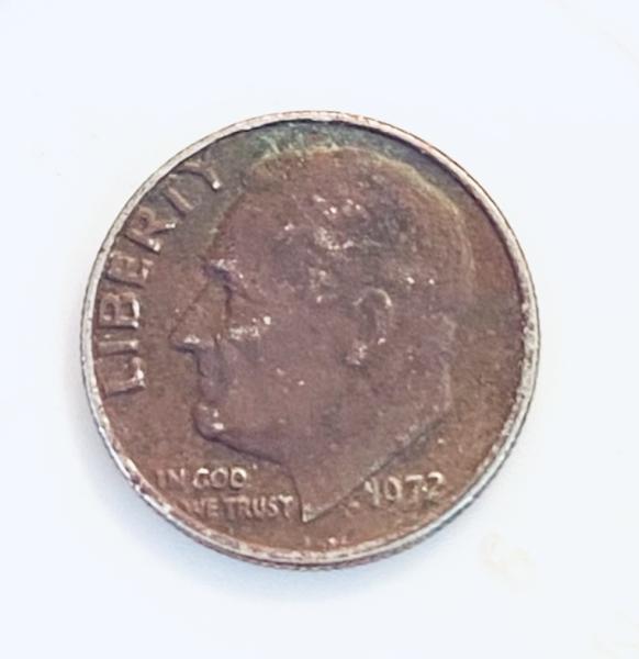 1972 Roosevelt US dime. Philadelphia mint (no mark).&hellip;