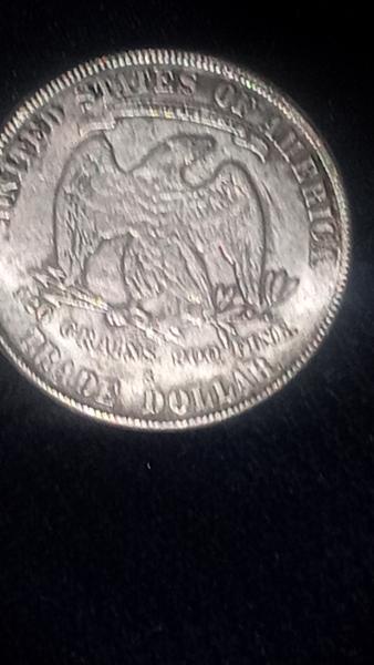 1875 S U.S. silver trade dollar