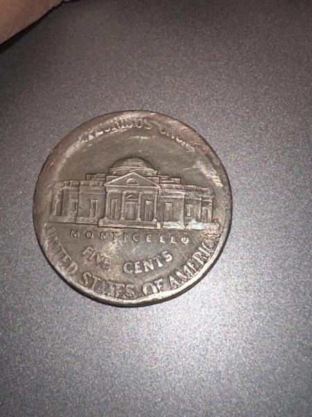 A Nickel, the head side is blank but&hellip;
