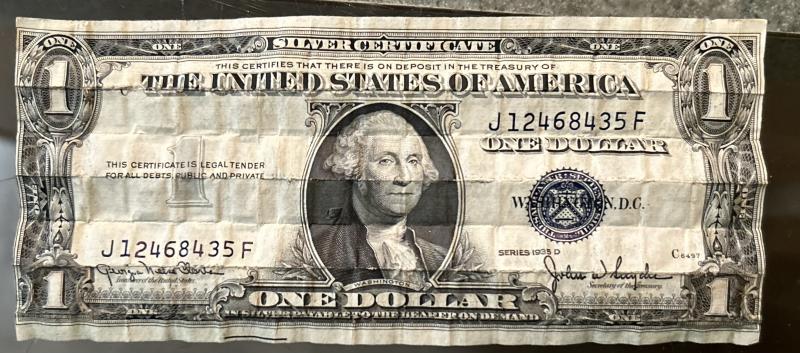 1935 series D “Silver Certificate” 1 dollar bill.&hellip;