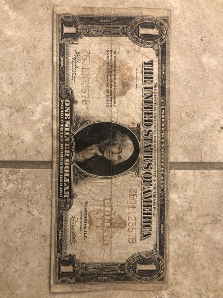 1923 silver certificate Z50112357B