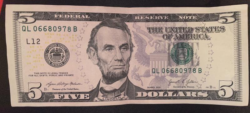 2021 $5 with overprinted serial numbers that you&hellip;