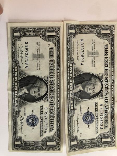 1957 silver back dollar bill